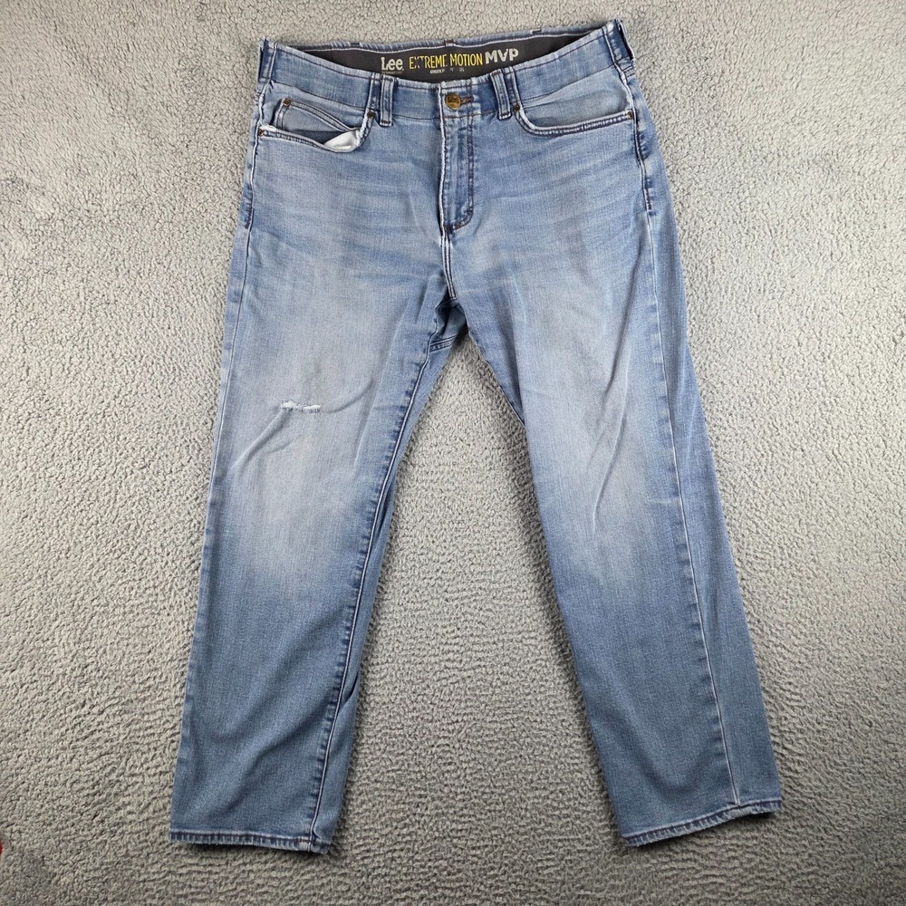 Lee‎ Jeans Men's 36x30 Blue Extreme Motion MVP Athletic Fit Taper Leg Stretch